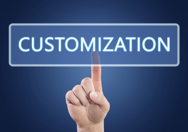 Hand tapping on the word 'customization'