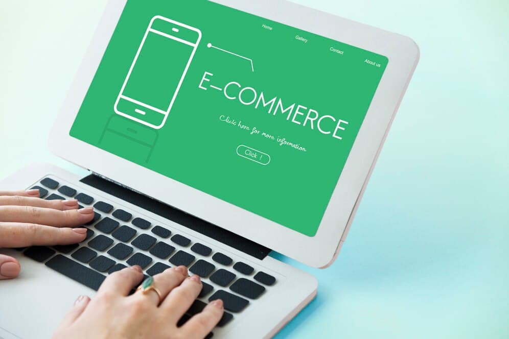 Laptop showing e-commerce website